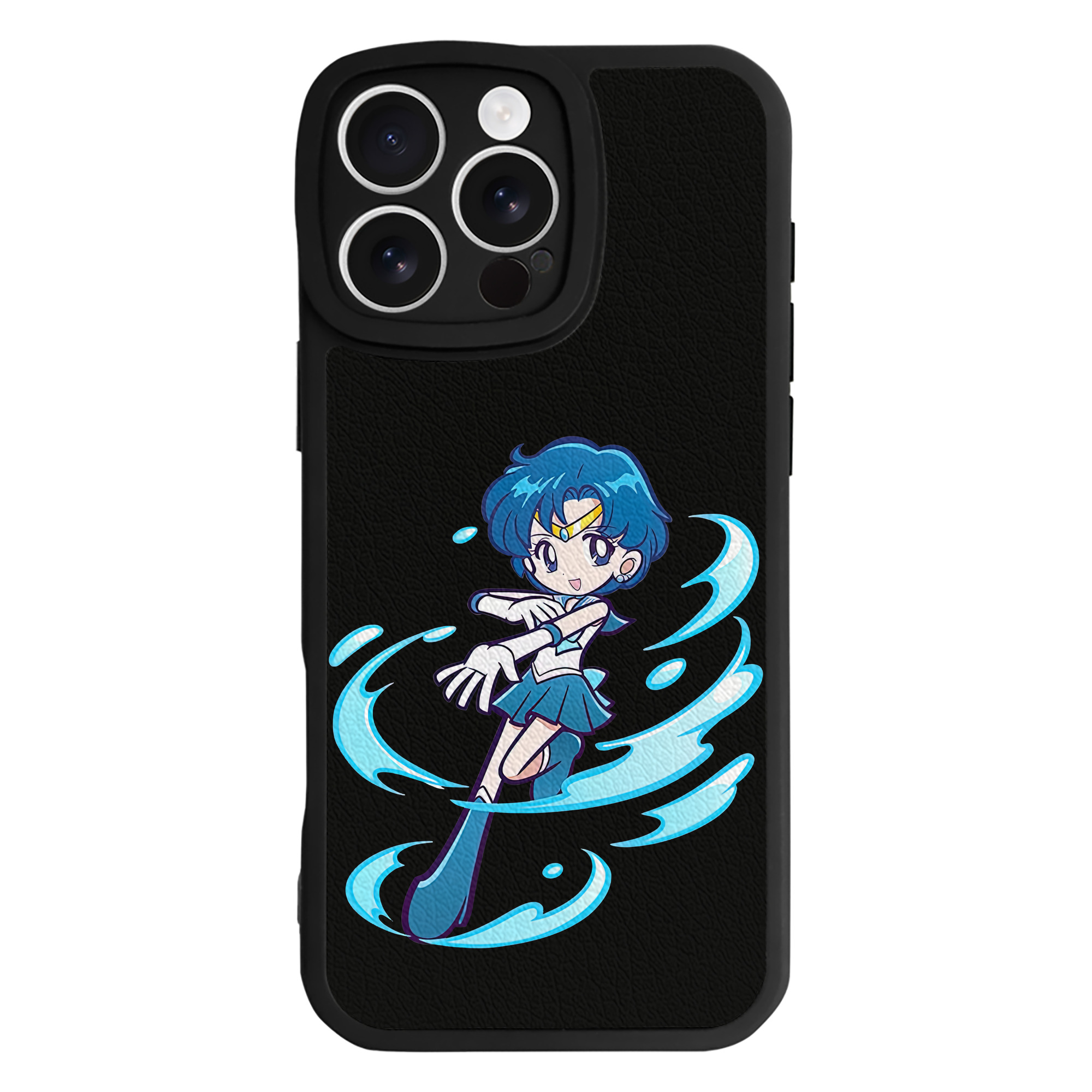 （画像用） 美少女戦士セーラームーン 水野 亜美 みずの あみ Sailor Moon Mizuno Ami 【iPhone 16シリーズ対応】シリコンスマホケース（レザー調） 材質：シリコン